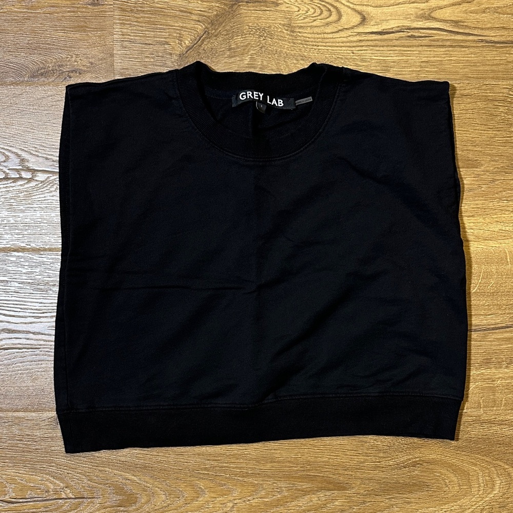 GREY LAB Classic Black Crewneck Sweater Small